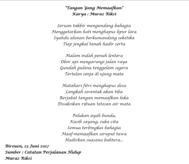 Puisi - Tangan Yang Memaafkan (Pikiran 91) — Steemit